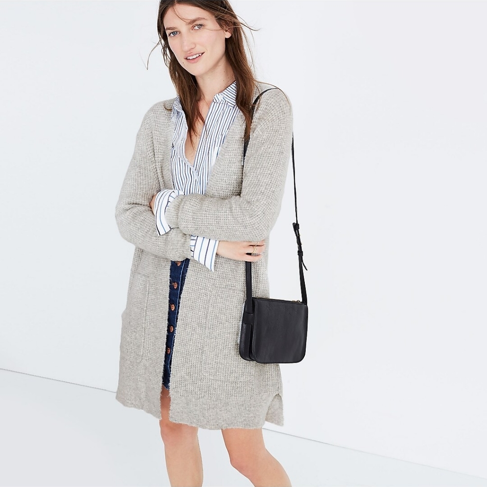 Madewell Open Front Wafflestitch Cardigan Sweater